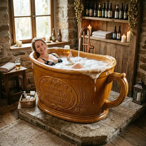 Beer Mug Shaped Bathtub for Unique Baths