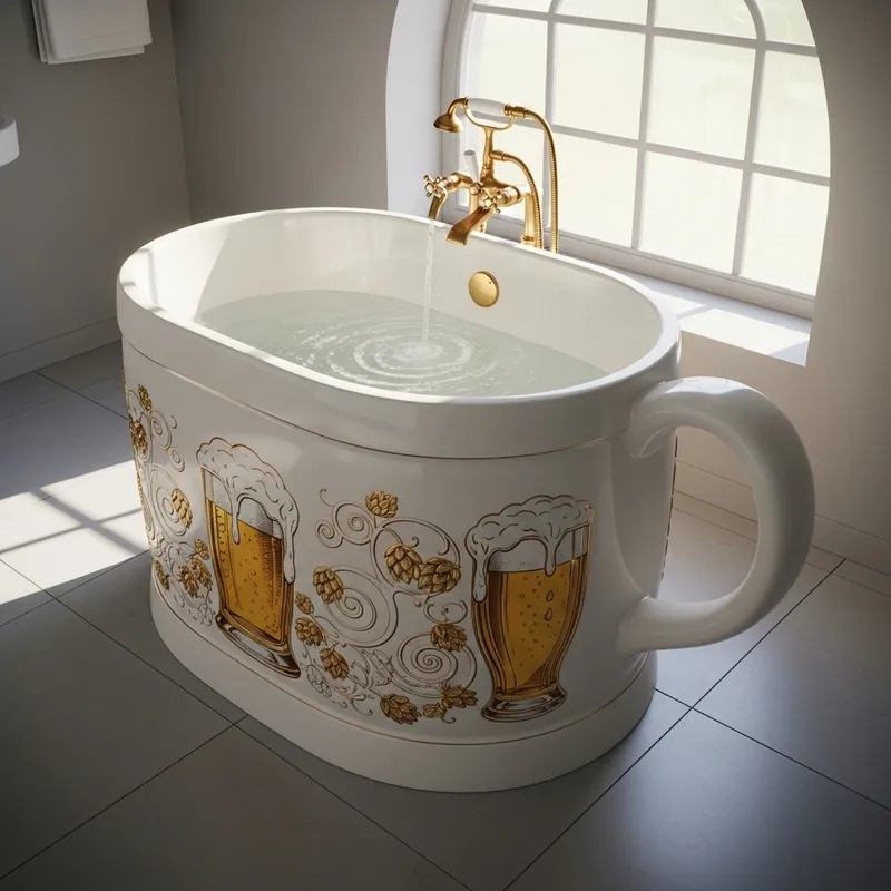 Beer Mug Shaped Bathtub for Unique Baths