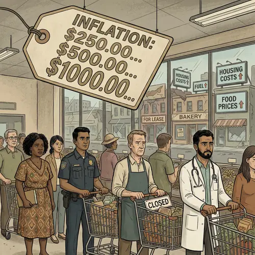 Impact of Inflation on Diverse Society | Price Surge Illustration