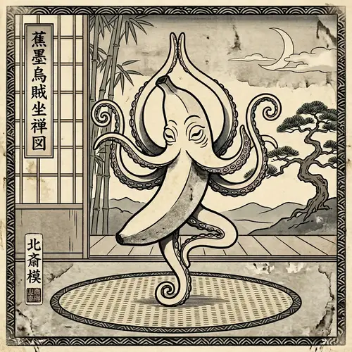 Squid Banana Yoga: Anime Style Artwork