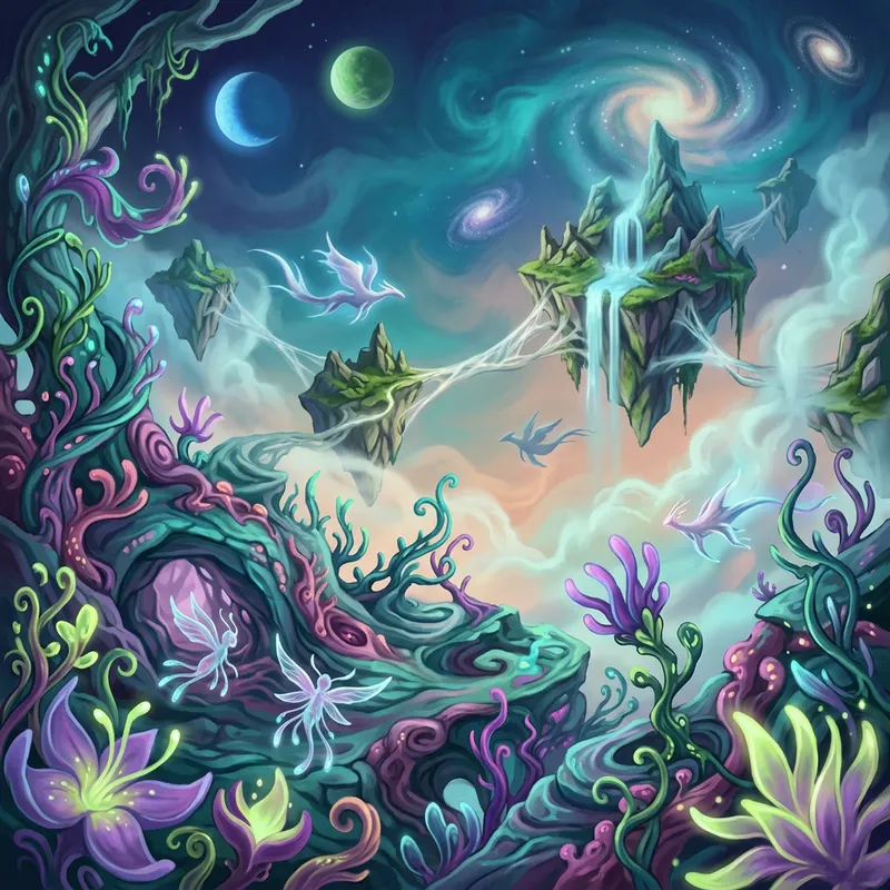 Whimsical Abstract Fantasy Art: Surreal Elements