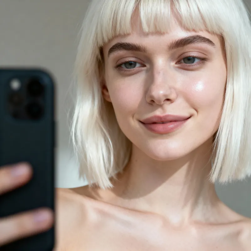 Natural Beauty: European Woman's Selfie Natural Beauty: European Woman's Selfie