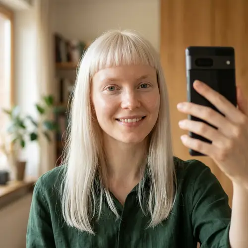 Natural Beauty: European Woman's Selfie