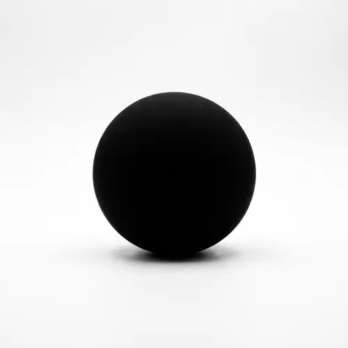 Deep Black Sphere Against White Background
