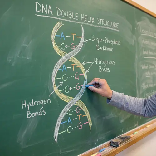 DNA Drawn with Chalk - Unique Art and Science Fusion