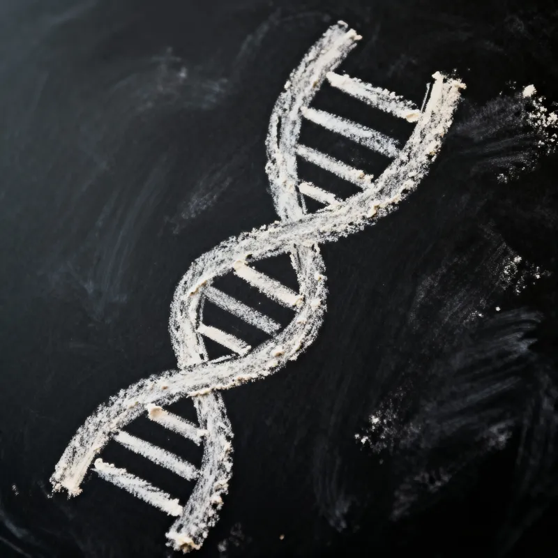 DNA Drawn with Chalk - Unique Art and Science Fusion