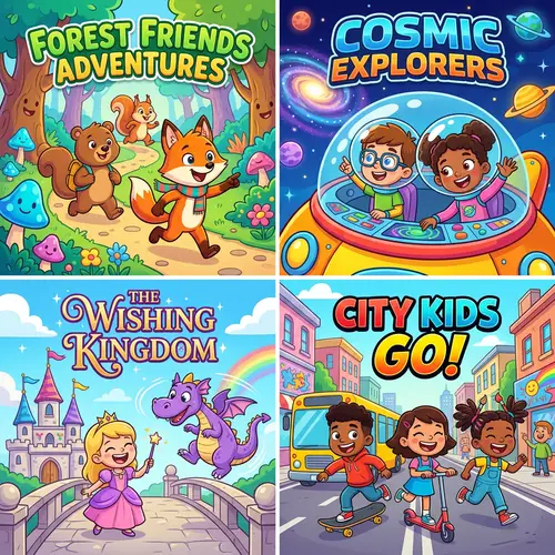 Vivid & Cheery Cartoon Thumbnails for Children's Shows
