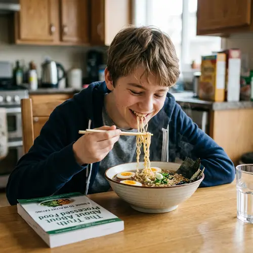 Youthful Joy: Instant Ramen Noodle Pleasure & Health Risks