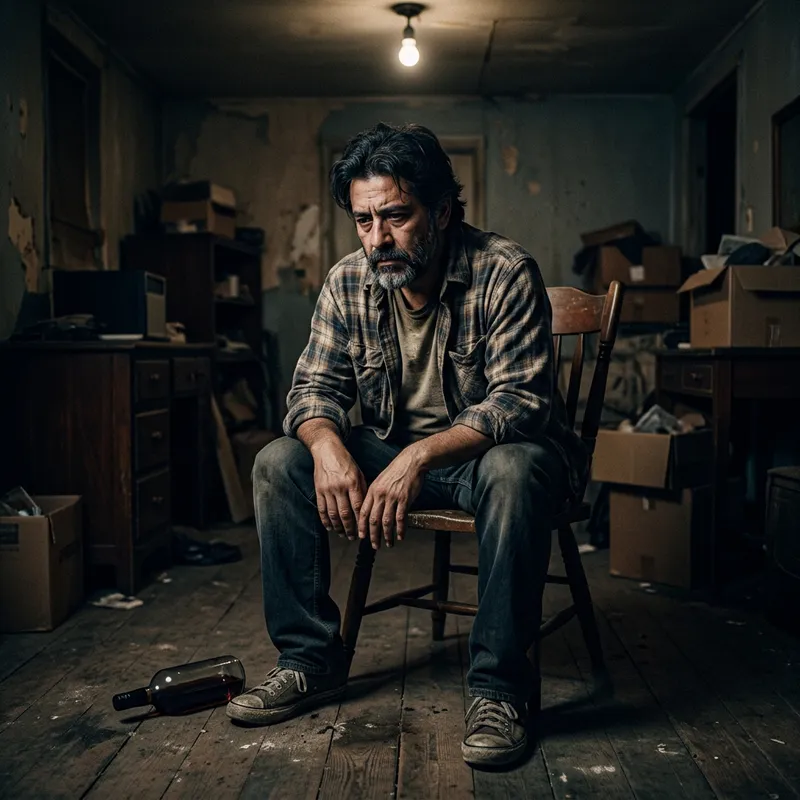 Drunk Depressed Man Giving Up on Life | Solitude and Emotional Burden