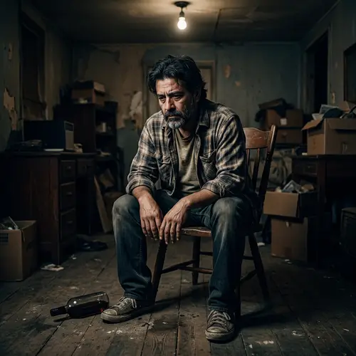 Despairing Hispanic Male in Solitude | Emotional Burden Depicted