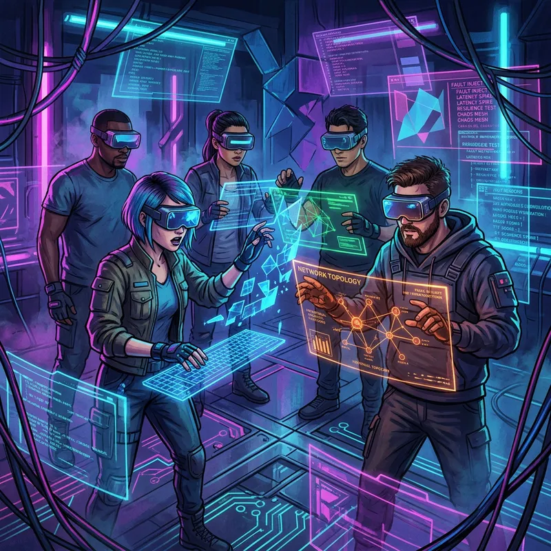 Immersive Chaos Engineering VR Simulation with Cyberpunk Aesthetics