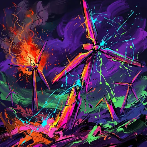 Electric Windmill Disasters in Vibrant Colors