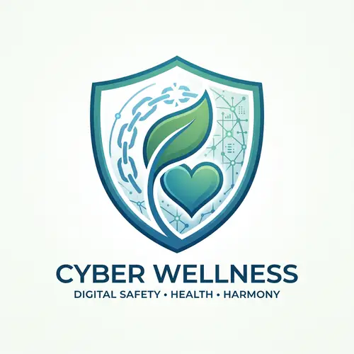 Cyber Wellness Logo: Digital Safety & Health Concept