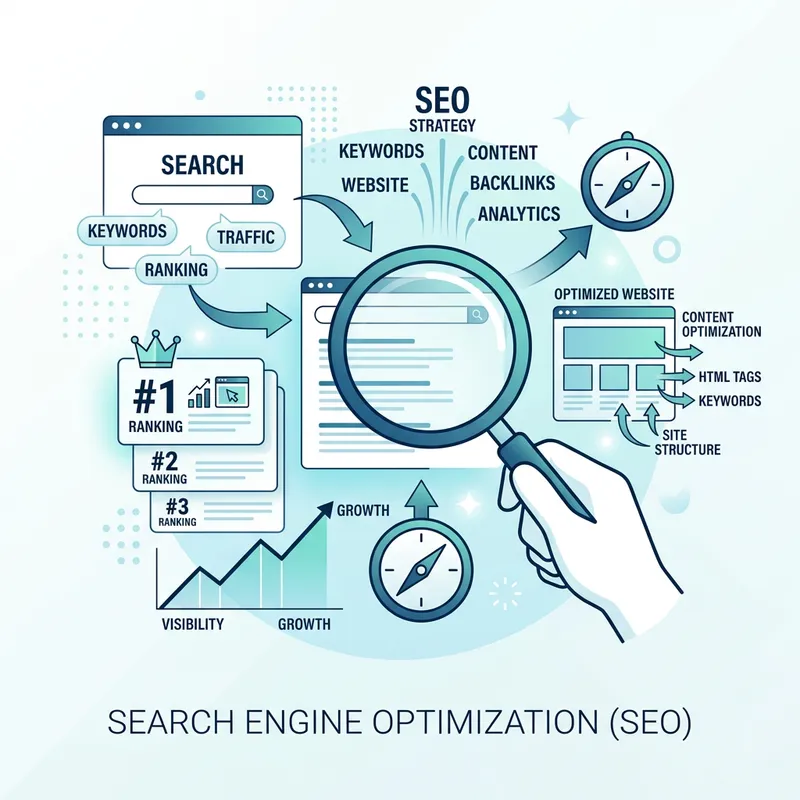 SEO Minimalist Illustration - Effective Optimization