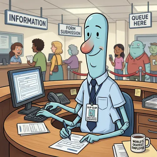 Cartoon Character: Squidward as a Public Service Worker