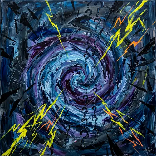 Abstract Representation of Anxiety Emotion | Cold Colors Artwork