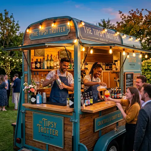 Mobile Bar in Rustic-Chic Horse Box | Bartenders Serving Classic Spirits