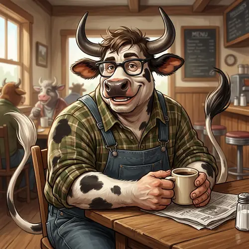 Humorous Cow Transformation Artwork | Interesting Fusion Design