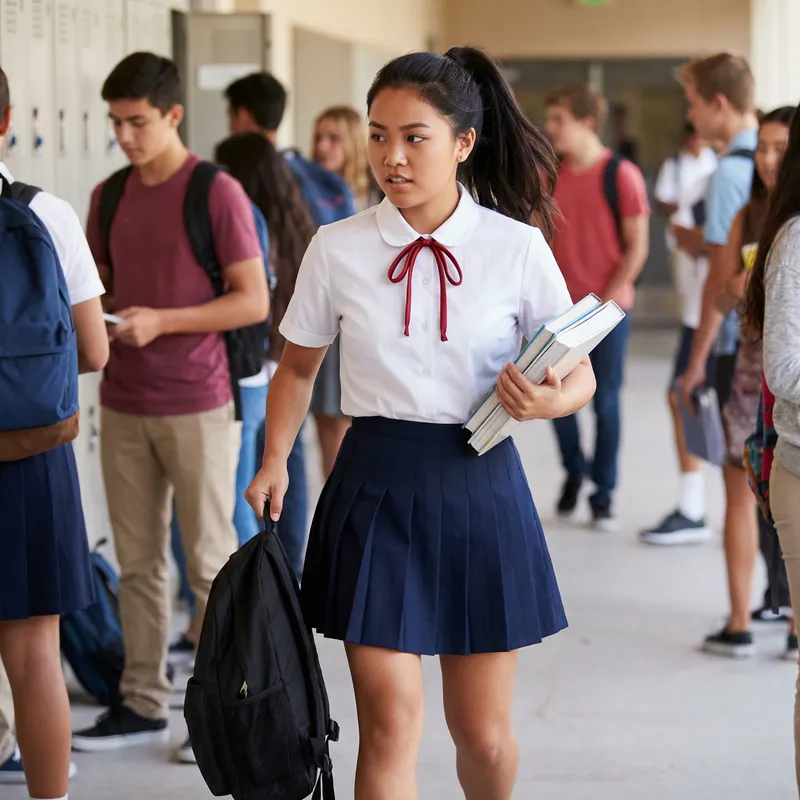 Female High School Student in Vietnamese Uniform | Education Image