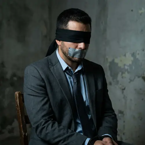 Mysterious Image of Bound Hispanic Man