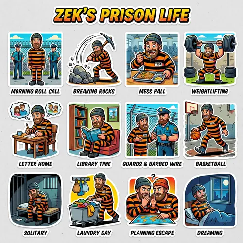 Vibrant Prisoner Sticker Pack - 12 Unique Designs