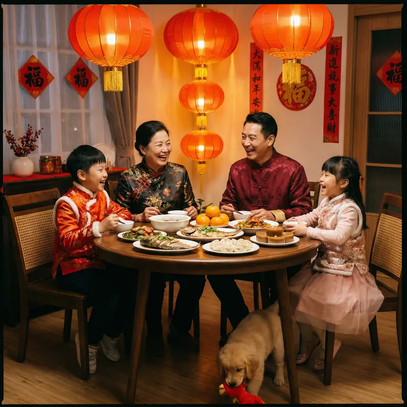 Joyful Chinese New Year Family Reunion Dinner Gathering Joyful Chinese New Year Family Reunion Dinner Gathering