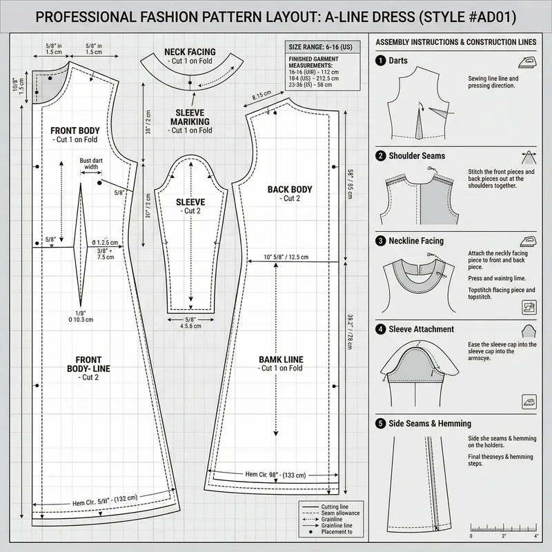 Professional Sewing Pattern for Garment Manufacturing