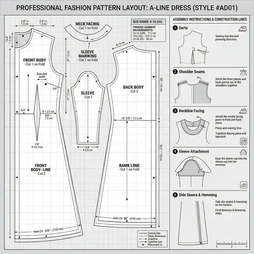 Professional Sewing Pattern for Garment Manufacturing