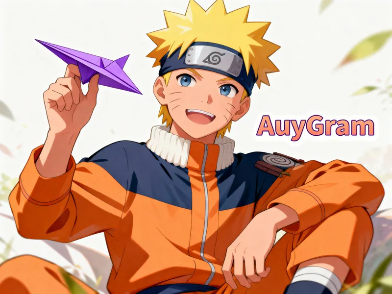 Naruto Uzumaki with Purple Airplane - AuyGram Naruto Uzumaki with Purple Airplane - AuyGram