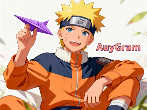 Naruto Uzumaki with Purple Airplane - AuyGram
