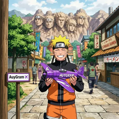 Naruto Uzumaki with Purple Airplane - AuyGram