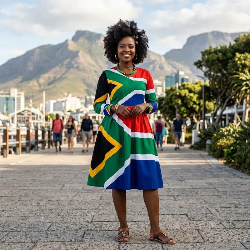 Woman in Outfit with African Flag Colors | Fashion Statement