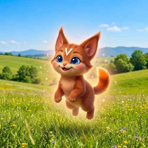 Victini: Playful Orange Creature with 'V' Symbol