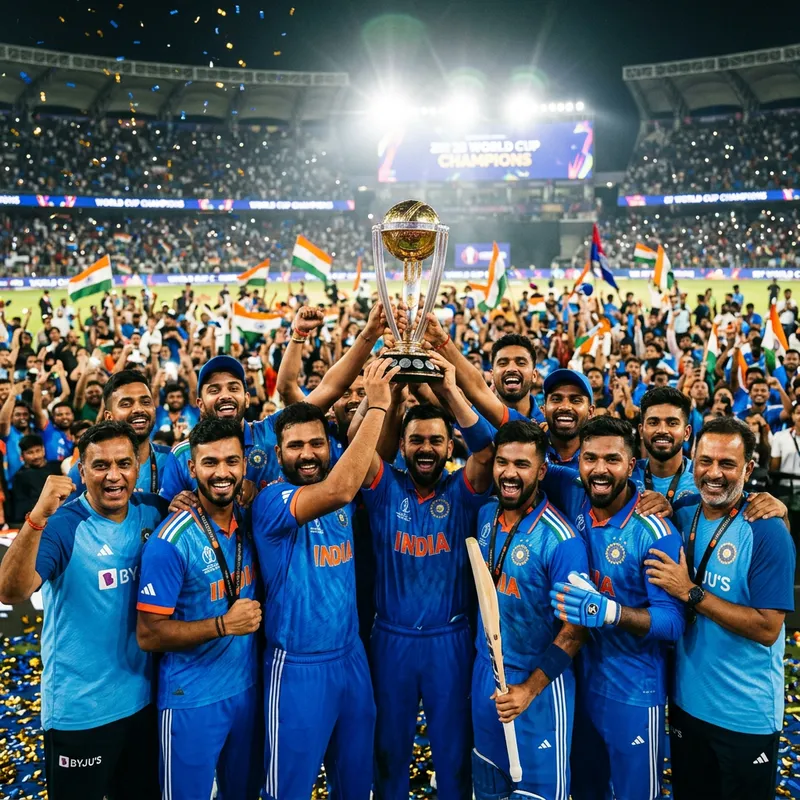 Indian Cricket Team Celebrates World Cup Victory