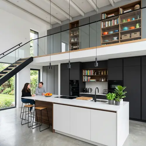 Contemporary Kitchen Design with Mezzanines