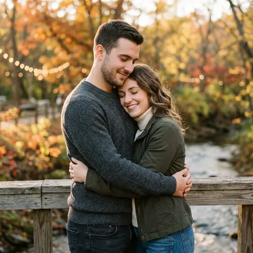 Romantic Couple Embracing Love
