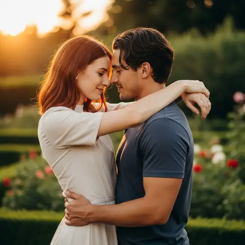 Romantic Couple Embracing Love