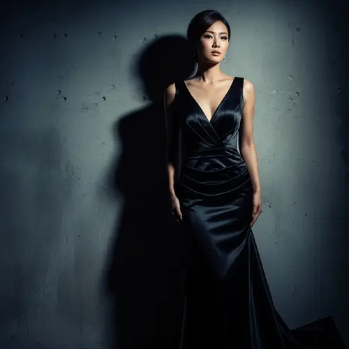Elegant East Asian Woman in High-Fashion Portrait