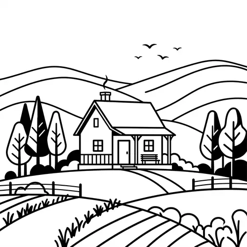 Minimalist Pastoral House: Black and White Popart