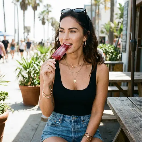 Megan Fox Enjoying a Popsicle