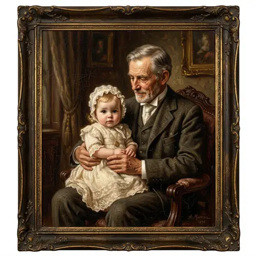 Vintage Portrait of Father and Baby