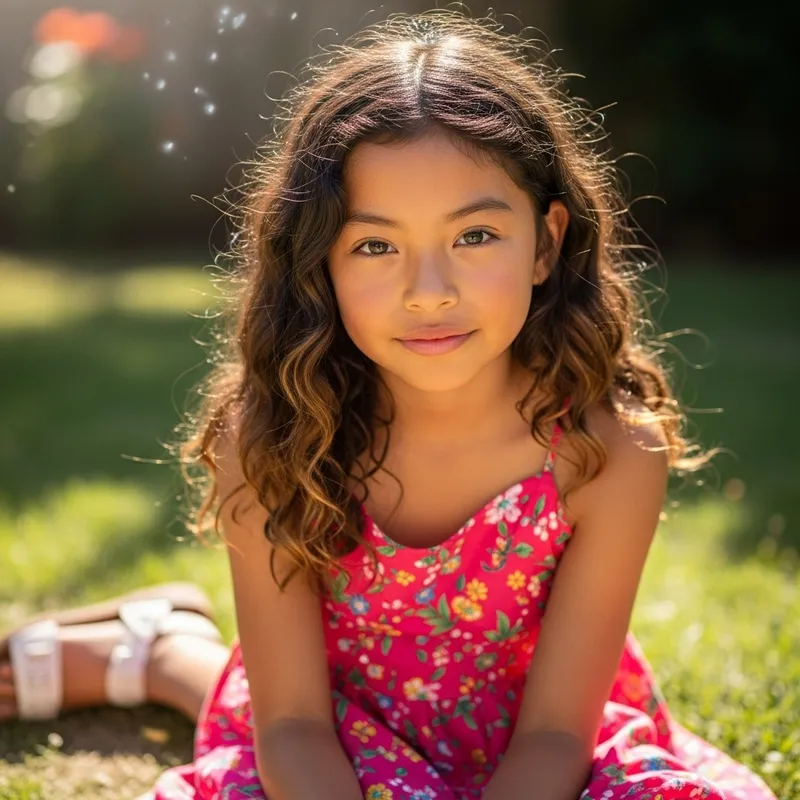 13-Year-Old Mexican Girl with Almond Eyes