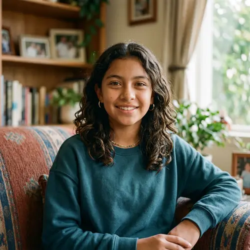 13-Year-Old Mexican Girl with Almond Eyes