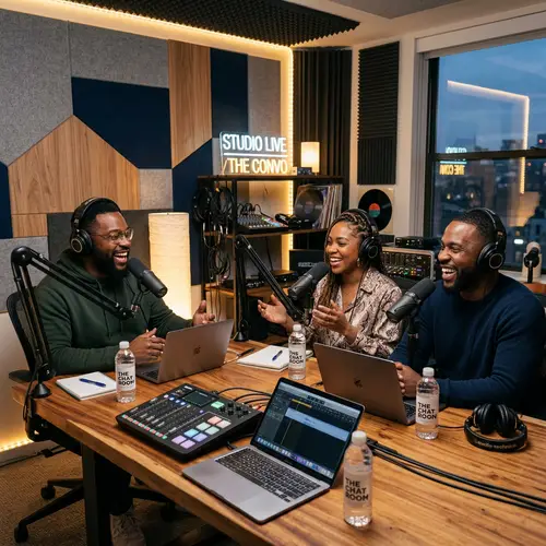 Diverse Podcast Studio: African-American Host & Guests