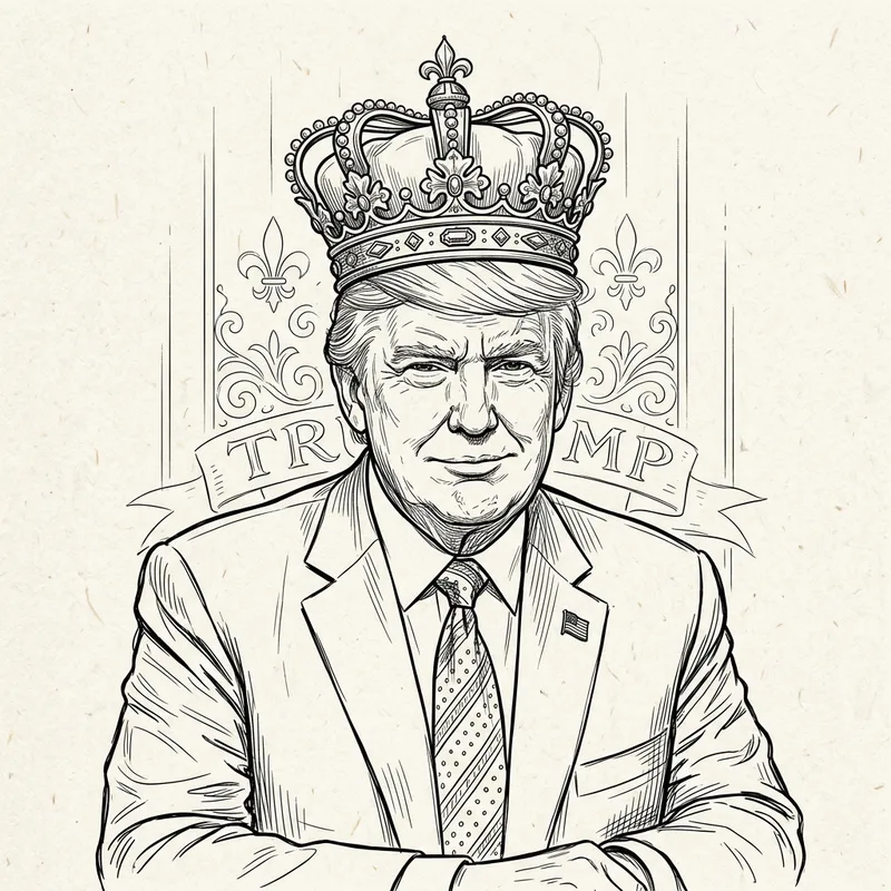 Trump Crown Line Drawing Art