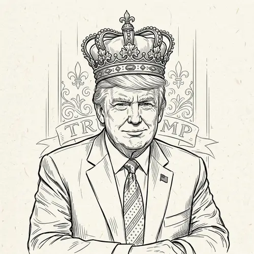 Trump Crown Line Drawing Art