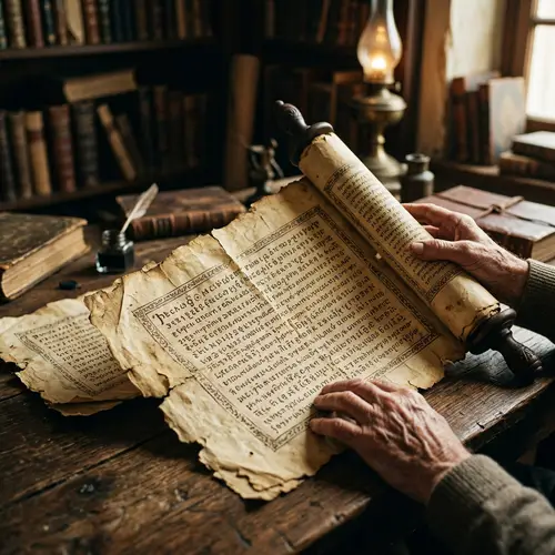 Ancient Scroll Unfurling - Symbol of Antiquity