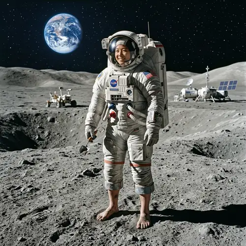 Barefoot Astronaut in Space