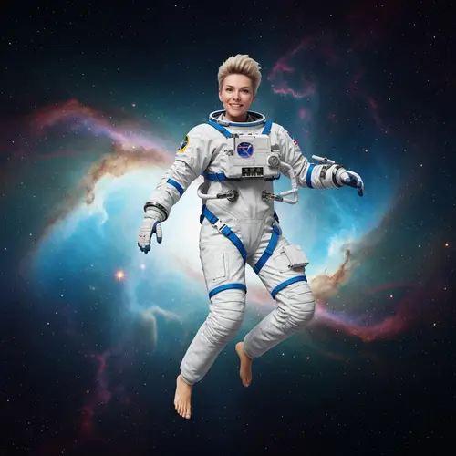 Barefoot Astronaut in Space