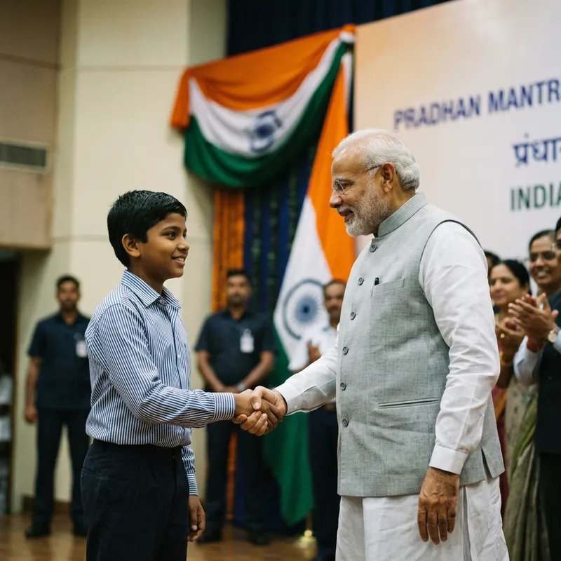 Boy Shakes Hands with PM Narendra Modi Boy Shakes Hands with PM Narendra Modi